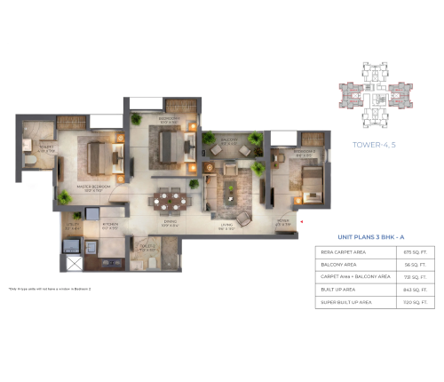 3BHK Floor Plan